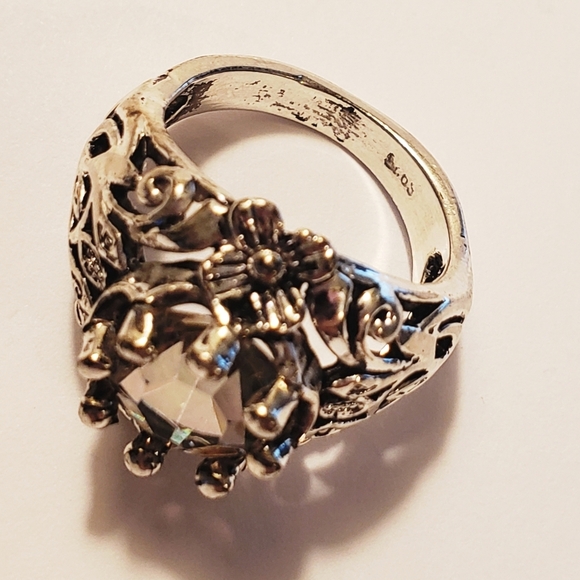 New STERLING SILVER plated AMETHYST VICTORIAN VINTAGE SZ 7 - Picture 7 of 7